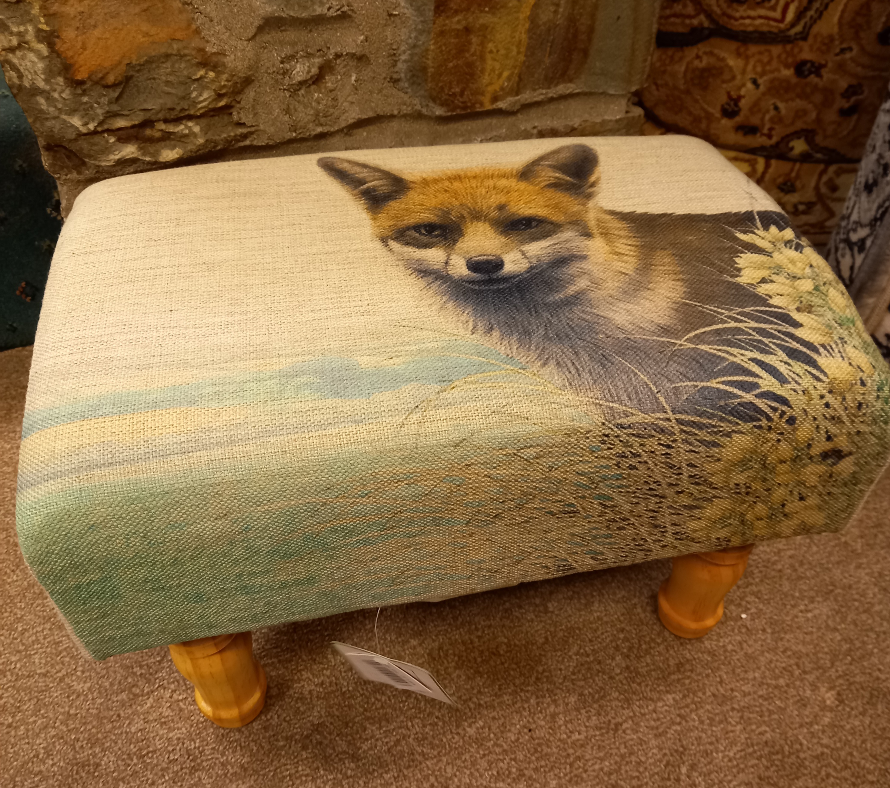 New in: Footstool with fox picture | £ 49.00 GBP